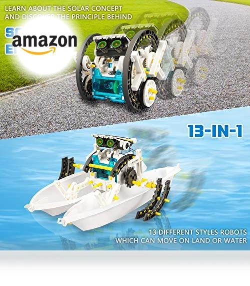 13-in-1 Solar Power Robots Creation Toy, Educational DIY Robotics Kit — Solar Power, Bottleboom