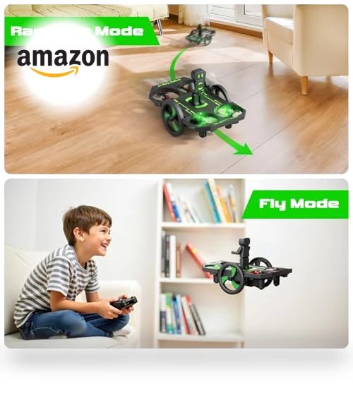 Mini Nano Indoor RC Quadcopter Toy with Jumping Car Mode — Flying Toys