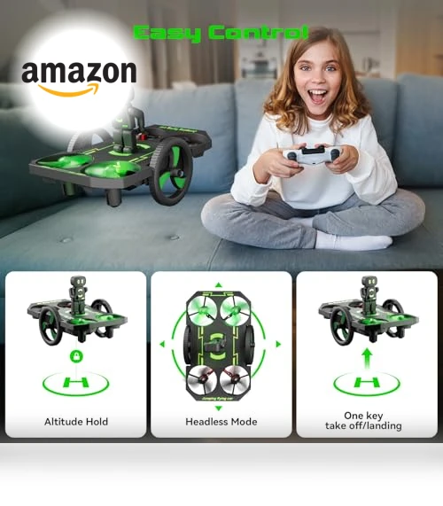 Mini Nano Indoor RC Quadcopter Toy with Jumping Car Mode — Flying Toys