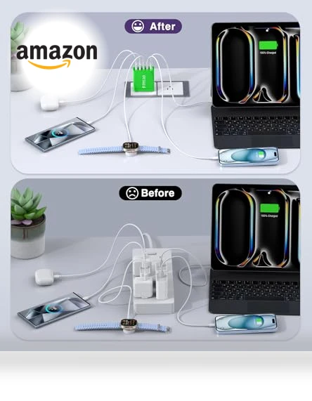 50W USB C Fast Charger Block, 5-Port Type C Wall Charger Brick — Charging Solutions, Qwinjwin