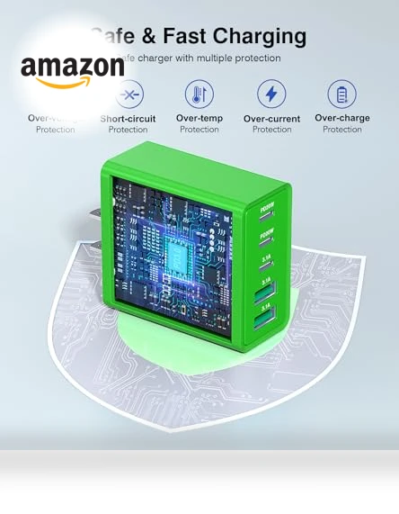 50W USB C Fast Charger Block, 5-Port Type C Wall Charger Brick — Charging Solutions, Qwinjwin