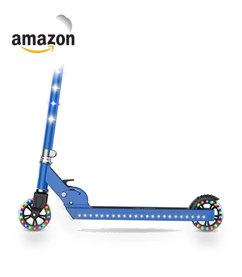 Light-Up Kick Scooter with Adjustable Handlebar and Rear Brake — Push Scooters, Jetson