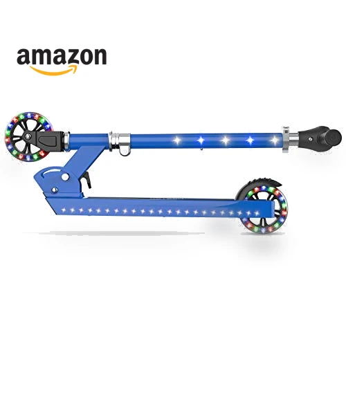 Light-Up Kick Scooter with Adjustable Handlebar and Rear Brake — Push Scooters, Jetson