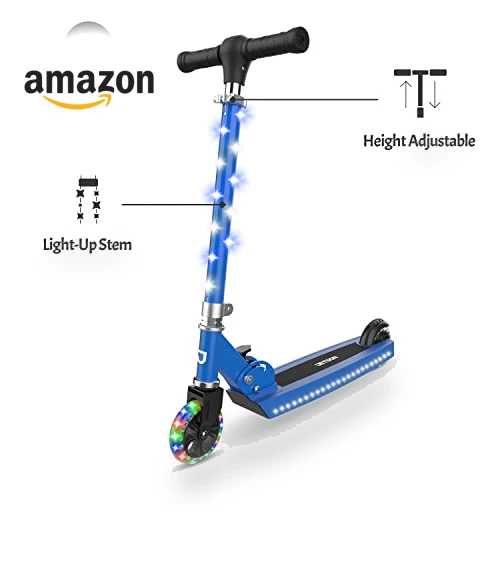 Light-Up Kick Scooter with Adjustable Handlebar and Rear Brake — Push Scooters, Jetson