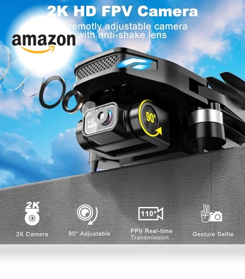 2K HD FPV Drone with Brushless Motor, Foldable Mini Drones for Kids and Beginners — Drones & UAV Technology, BLINORY