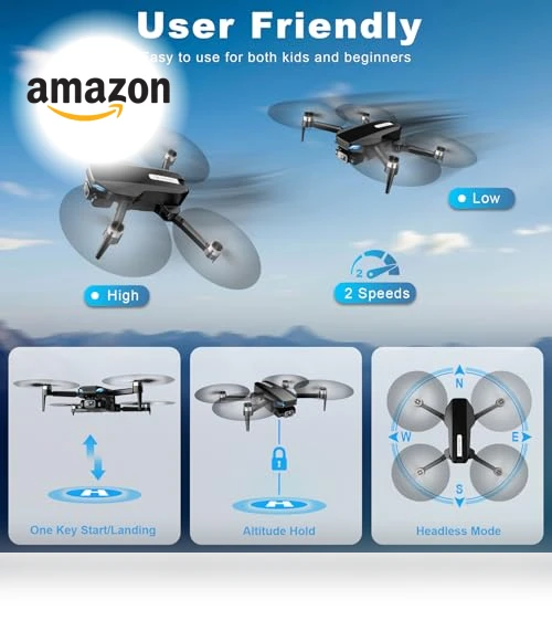 2K HD FPV Drone with Brushless Motor, Foldable Mini Drones for Kids and Beginners — Drones & UAV Technology, BLINORY