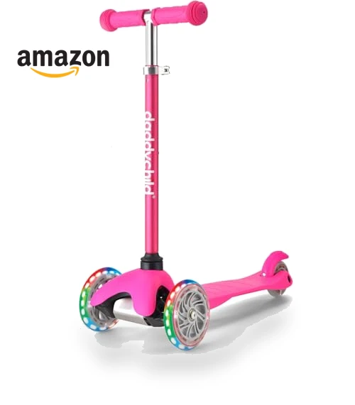 3 Wheel Kick Scooter for Kids with Light Up Wheels — Balance Bikes, DADDYCHILD