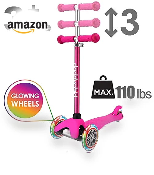 3 Wheel Kick Scooter for Kids with Light Up Wheels — Balance Bikes, DADDYCHILD
