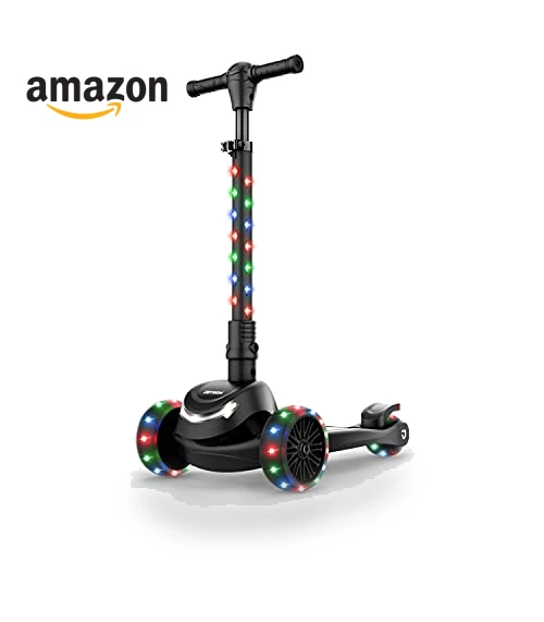 3-Wheel Light-Up Kick Scooter for Kids, Adjustable Handlebar, Foldable — Push Scooters, Jetson