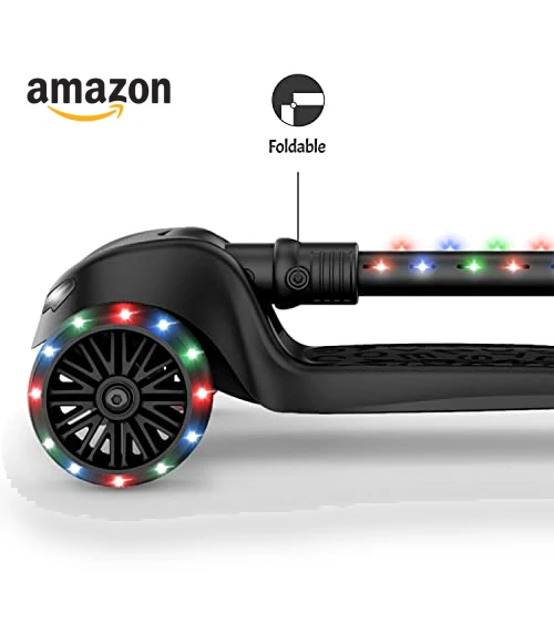 3-Wheel Light-Up Kick Scooter for Kids, Adjustable Handlebar, Foldable — Push Scooters, Jetson