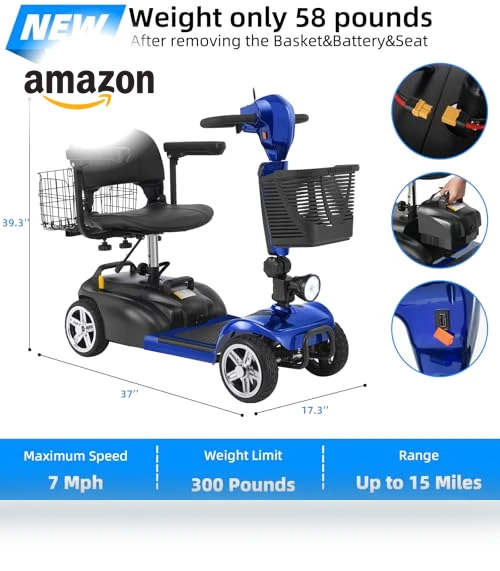 4 Wheels Mobility Scooter for Adults & Seniors Up to 300LBS — Mobility Scooters, Mbxcooter
