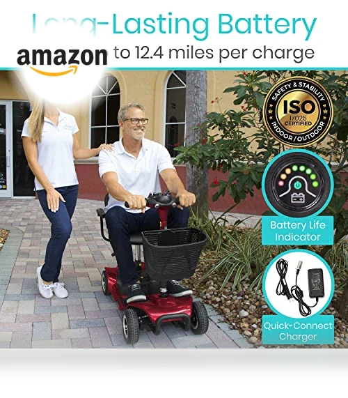 4 Wheel Mobility Scooter - Electric Powered Wheelchair Device for Adults and Elderly — Push Scooters, Vive Health