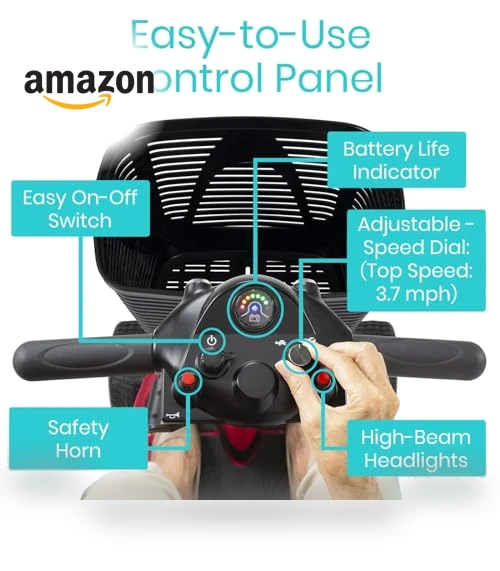 4 Wheel Mobility Scooter - Electric Powered Wheelchair Device for Adults and Elderly — Push Scooters, Vive Health