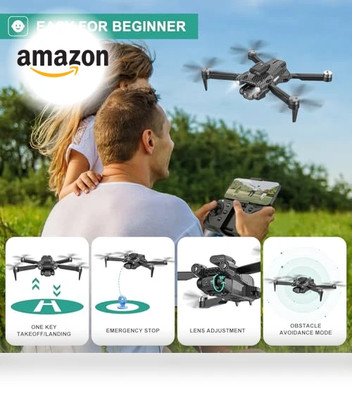 4K Camera Drone for Kids and Adults - Beginner-Friendly Mini Drone with Emergency Stop — Drones, MSMV