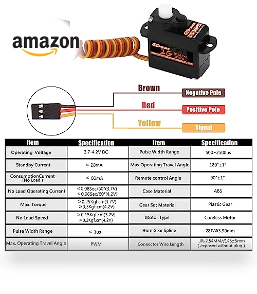 5PCS 2G Plastic Gear Mini Servo Kit for RC Models — Servos