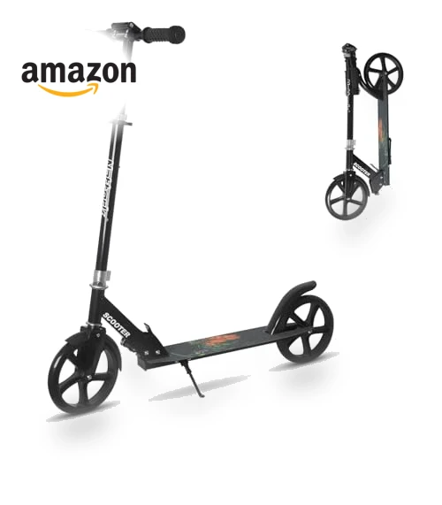 Adjustable Height Folding Kick Scooter with Large Sturdy Wheels — Push Scooters, Nattork