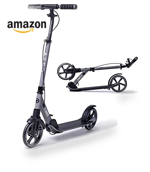 Big Wheel Kick Scooter for Kids, Teens, and Adults - Foldable, Adjustable Height with Hand Brake — Push Scooters, AERO MOBILITY