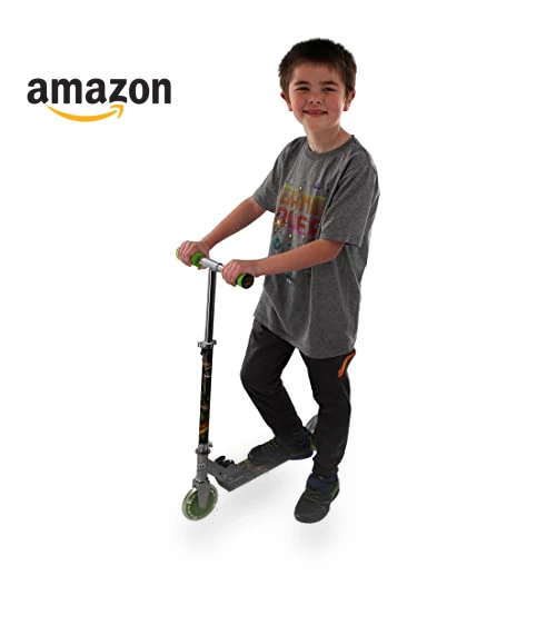 Dinosaur Scooter with Light Up Wheels, Adjustable Handlebar — Push Scooters, Ozbozz