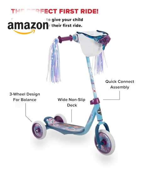 Disney and Marvel Toddler Kids 3-Wheel Scooters, Multiple Color Options, Ages 3+ Years Old — Electric Vehicles, Huffy