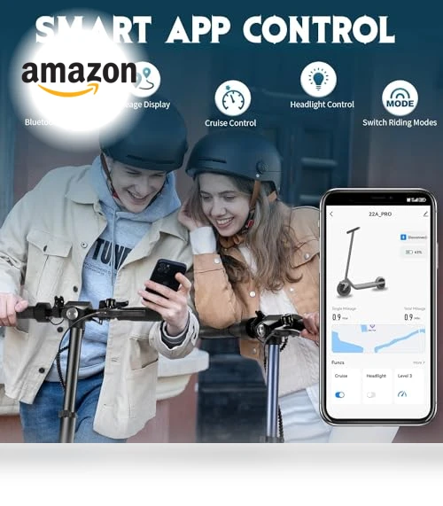 Electric Scooter, 500W/350W Motor, 25 Miles Range, 20 Mph Speed, Solid Tires, App Control — Electric Self-Balancing Scooters, Caroma
