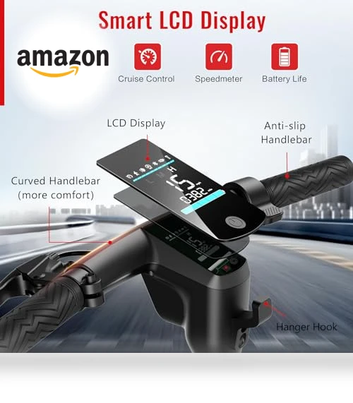 Electric Scooter Adults, 10" Tires, 500W Motor, 22Mph, Long Range, Folding E-Scooter with Dual Suspension — Electric Self-Balancing Scooters, SISIGAD