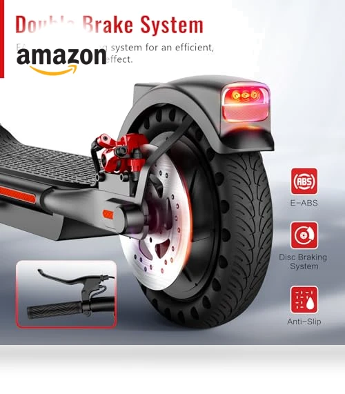 Electric Scooter Adults, 10" Tires, 500W Motor, 22Mph, Long Range, Folding E-Scooter with Dual Suspension — Electric Self-Balancing Scooters, SISIGAD