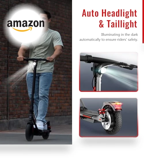Electric Scooter Adults, 10" Tires, 500W Motor, 22Mph, Long Range, Folding E-Scooter with Dual Suspension — Electric Self-Balancing Scooters, SISIGAD