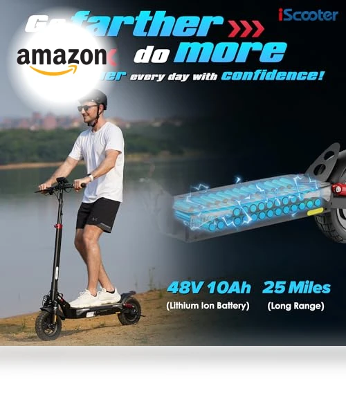 Electric Scooter, 10" Tires, 800W Motor E-Scooter Up to 25/28 Miles Range — Electric Vehicles, iScooter