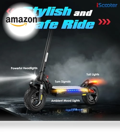 Electric Scooter, 10" Tires, 800W Motor E-Scooter Up to 25/28 Miles Range — Electric Vehicles, iScooter