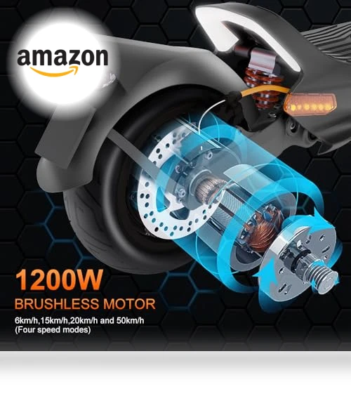 1200W Electric Scooter for Adults with 50 Miles Range & 31 mph Speed — Electric Self-Balancing Scooters, CUNFON