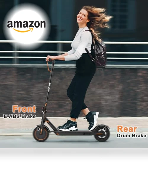 Electric Scooter, 350W/500W Motor, 12-28 Miles Range, 16-21 MPH, Solid Tires, for Adults and Teens — Electric Self-Balancing Scooters, VOLPAM