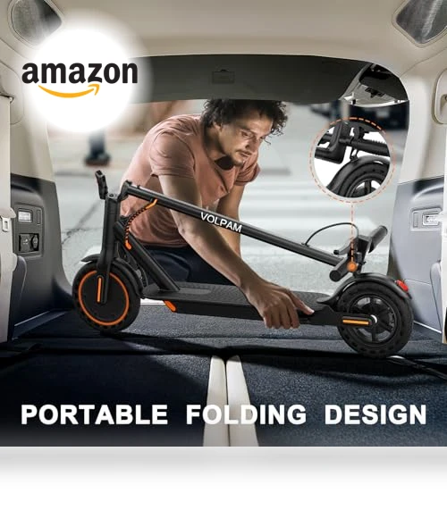 Electric Scooter, 350W/500W Motor, 12-28 Miles Range, 16-21 MPH, Solid Tires, for Adults and Teens — Electric Self-Balancing Scooters, VOLPAM