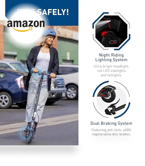 Electric Scooter for Adults, 350W Motor, 17 Miles Range, Portable Folding Commuter Scooter — Electric Vehicles, Hiboy