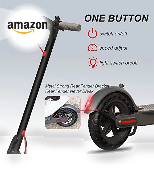 Portable Foldable Electric Scooter for Adults - 8.5" Solid Tires, 350W Motor — Electric Vehicles, Roinside