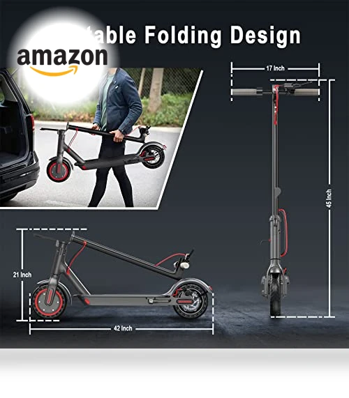 Portable Foldable Electric Scooter for Adults - 8.5" Solid Tires, 350W Motor — Electric Vehicles, Roinside