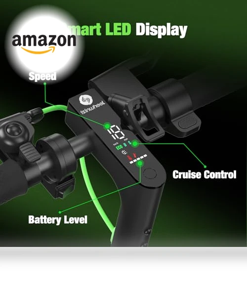 Electric Scooter for Adults with Long Range and Dual Shock Absorbers — Push Scooters, isinwheel