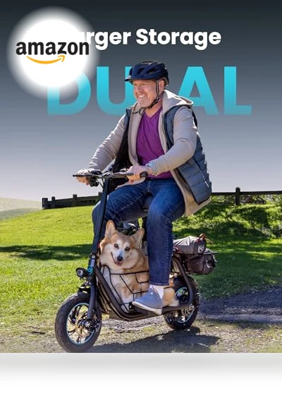 Electric Scooter with Large Middle Basket, 550W Motor, Foldable Design — Electric Self-Balancing Scooters, Gyroor
