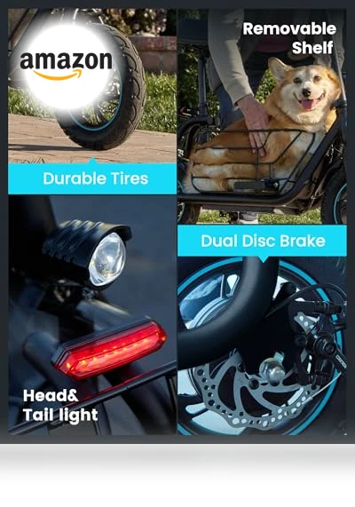 Electric Scooter with Large Middle Basket, 550W Motor, Foldable Design — Electric Self-Balancing Scooters, Gyroor