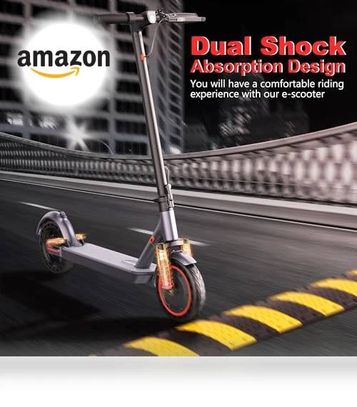 Folding Electric Scooter for Adults with Dual Braking and Suspension — Electric Vehicles, MAXSHOT