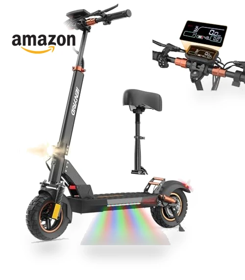 Electric Scooter with Seat 10" Off Road Pneumatic Tires Long Range Motorized e-Scooter — Electric Vehicles, IENYRID