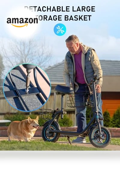 Electric Scooter with Seat, 550W Motor, 18.6MPH Top Speed, 20 Miles Range — Electric Vehicles, URBANMAX