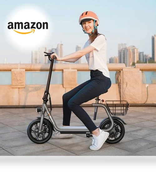 Electric Scooter with Seat, 650W Motor, 20 Miles Range, Foldable E-Scooter for Adults — Electric Vehicles, Jasion