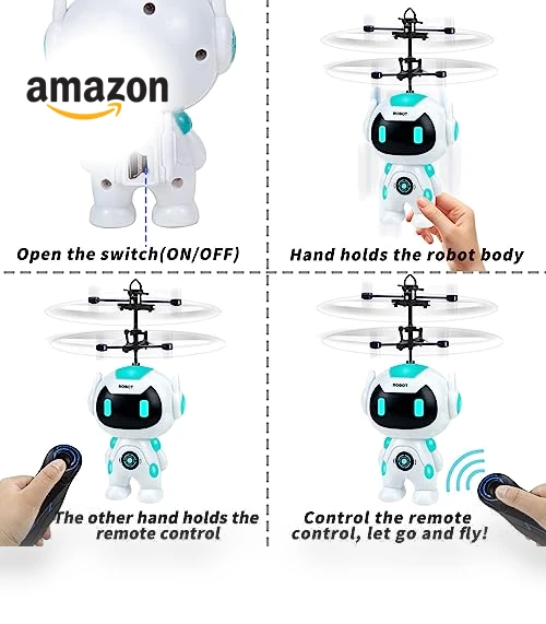 RC Flying Ball Drone for Kids - Remote Control Helicopter Toy — Interactive Figures & Robots, Ynybusi
