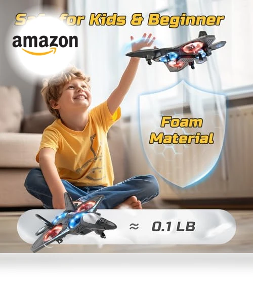Foam RC Airplane Drone for Kids with Auto Hovering and 360° Flip — Flying Toys, HOLYFUN