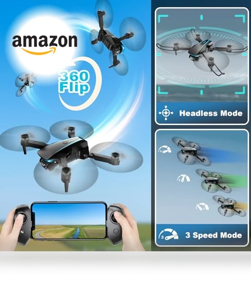 1080P HD Foldable Mini Drone with Camera for Kids and Adults — Drones, Oddire