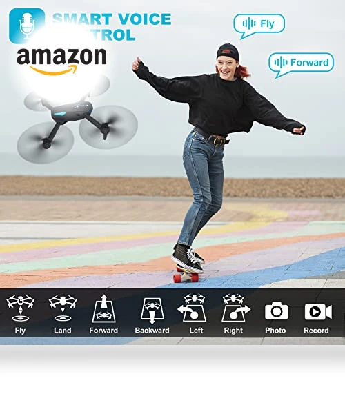 Foldable Drone with 1080P Camera, Voice Control, and Gesture Selfie — Drones, Hiturbo