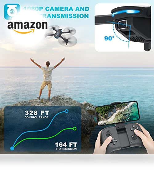 Foldable Drone with 1080P Camera, Voice Control, and Gesture Selfie — Drones, Hiturbo