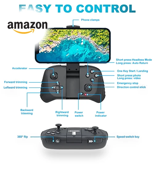 Foldable Drone with 1080P Camera, Voice Control, and Gesture Selfie — Drones, Hiturbo