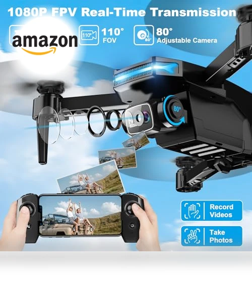 Foldable Drone with 1080P Camera - Voice & Gesture Control, 3D Flip, Beginner-Friendly — Drones & UAV Technology, RELIDOL