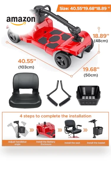Folding 4 Wheel Mobility Scooter with 15 Mile Long Range — Mobility Scooters, ENGWE